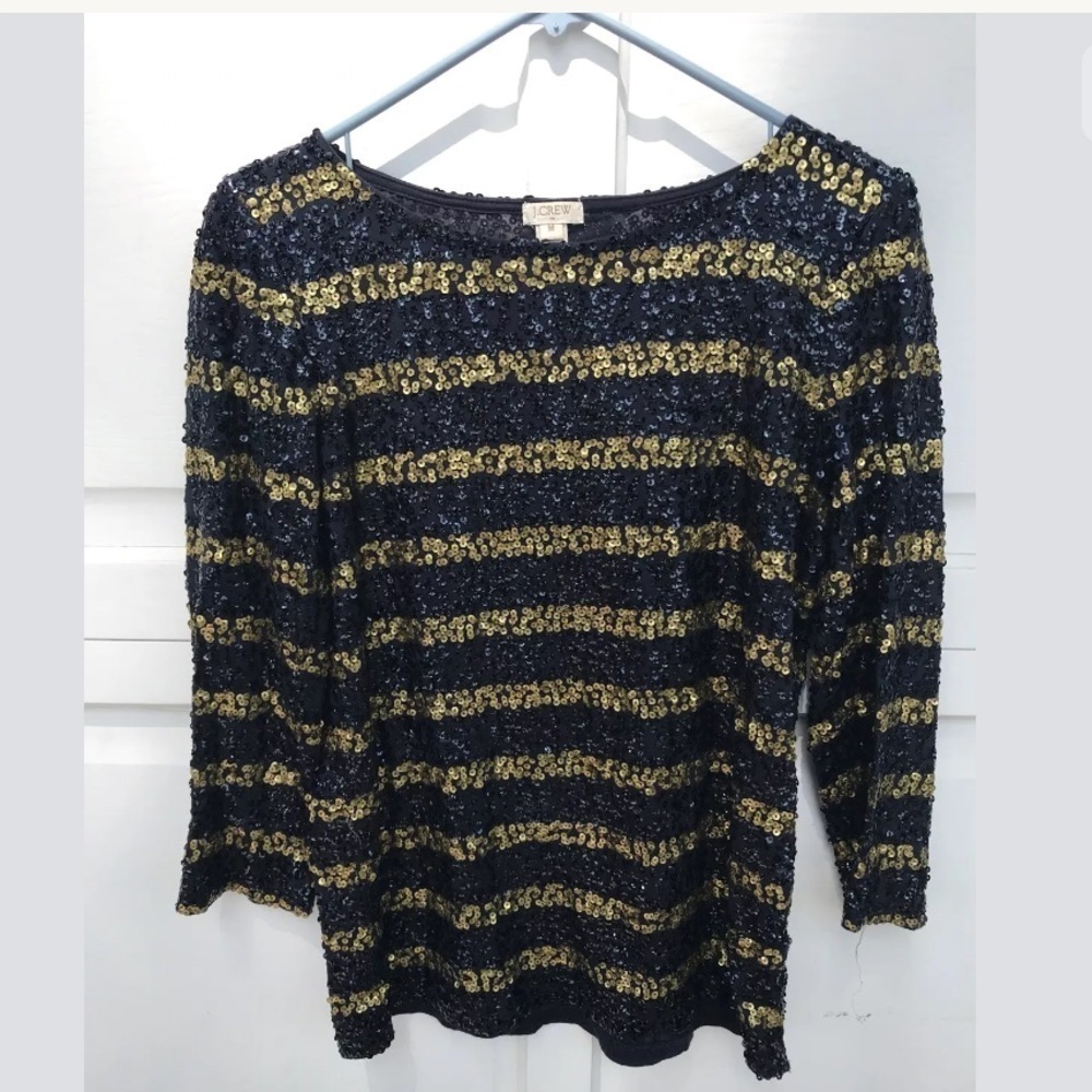 J.Crew Factory stripe draped sequin tee